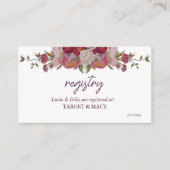 Burgunder Leaf und Blume Hochzeitkarte Begleitkarte (Vorderseite)