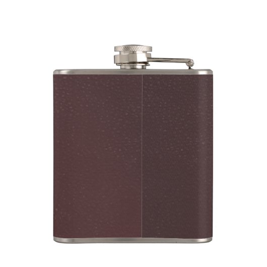 Burgunder-Leder mit Monogramm Flachmann (Rückseite)