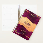 Burgunder lila Goldbarren-Marmor-Rose Gold 2023 Planer (Anzeige)