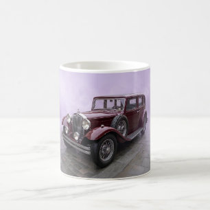 Burgunder Luxuslimousine 1930er Jahre Kaffeetasse