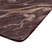 Burgunder Marmor Bold Verfeinerter moderner Stil Schneidebrett (Ecke)