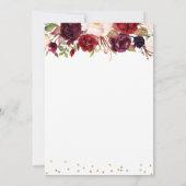 Burgunder marsala Brautpartyeinladung Einladung (Rückseite)