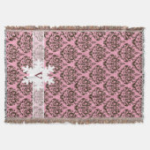 Burgunder Mattierter Orchid Damast mit Schneeflock Decke (Vorderseite)