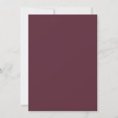 Burgunder-Mint-Blumenhochzeit Einladung (Rückseite)