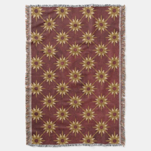 Burgunder mit Goldsternen Decke (Vorderseite Vertikal)