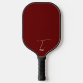 Burgunder mit Monogramm Pickleball Schläger (Vorderseite)