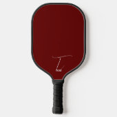 Burgunder mit Monogramm Pickleball Schläger (Rückseite)