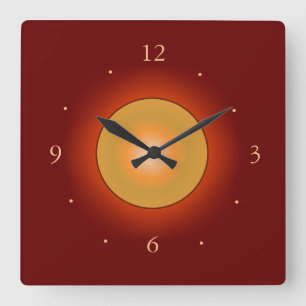 Burgunder mit Rotglühen Centre>Wall Uhr