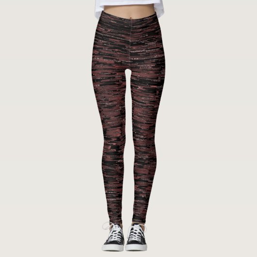 Burgunder Mosaik mit grobem Hintergrund Leggings (Vorderseite)