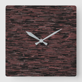 Burgunder Mosaik mit grobem Hintergrund Quadratische Wanduhr