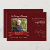 Burgunder-Nadelstreifen-Fahnen-Denkmal-Mitteilung Einladung (Vorne/Hinten)