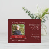 Burgunder-Nadelstreifen-Fahnen-Denkmal-Mitteilung Einladung (Stehend Vorderseite)