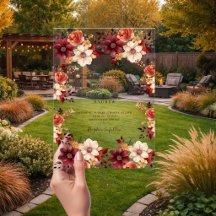 Burgunder Orangenfall Blütenklare Hochzeit