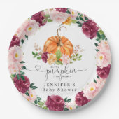 Burgunder Orangenkürbis Pappteller (Vorderseite)