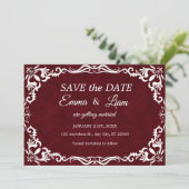 Burgunder Papel Picado Mexikanische Hochzeit Save The Date (Stehend Vorderseite)