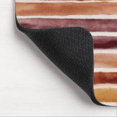 Burgunder Pfirsich Orange Rot Streifen  Mousepad (Ecke)