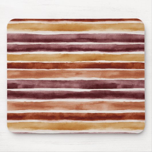 Burgunder Pfirsich Orange Rot Streifen  Mousepad (Vorne)