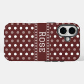 Burgunder Polka Punkt Case-Mate iPhone Hülle (Rückseite (Horizontal))