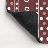 Burgunder Polka Punkt Mousepad (Ecke)