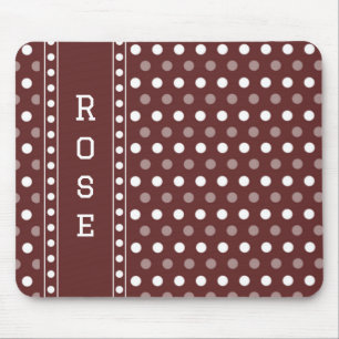 Burgunder Polka Punkt Mousepad