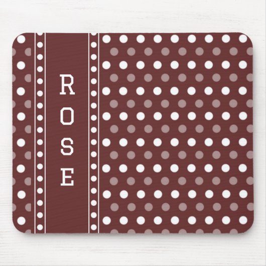 Burgunder Polka Punkt Mousepad (Vorne)