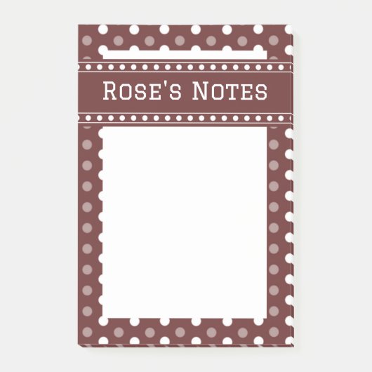 Burgunder Polka-Punkte Post-it Klebezettel (Vorderseite)