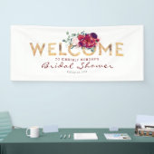 Burgunder Red and Gold Fall Brautparty Banner (Messe)