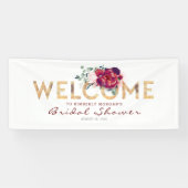 Burgunder Red and Gold Fall Brautparty Banner (Horizontal)