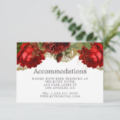 Burgunder Red & Gold Vintage Hochzeitsunterkünfte Begleitkarte (Stehend Vorderseite)