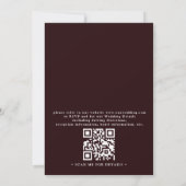 Burgunder Romantische Blumen Eleganter QR-Code Hoc Einladung (Rückseite)