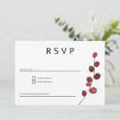 Burgunder Rosa Aquarellbeeren Blumenbeere Einladung (Stehend Vorderseite)