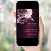 Burgunder Rosa Blumen Elegante Hochzeit Einladung