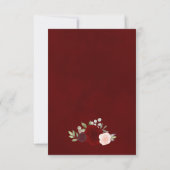 Burgunder-Rosa Boho-Rosen Hochzeit QR-Code RSVP Einladung (Rückseite)