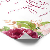 Burgunder Rosa Goldfolie Karten und Geschenke Poster (Ecke)