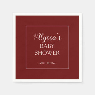 Burgunder-Rosa-Hochzeitstorte-Babyparty Serviette