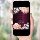 Burgunder Rosa Rosengoldgold Hochzeit Einladung