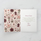 Burgunder-Rosa-Winter-Geburtstagsfeier Karte (Innenseite)