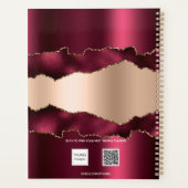 Burgunder Rose Goldmedaille Marmorname 2026 Planer (Rückseite)