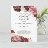 Burgunder-Rose-Maulwurfbäume Einladung (Stehend Vorderseite)