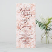 Burgunder & Roségold marmoriertes Hochzeitsprogram Programm (Stehend Vorderseite)
