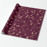 Burgunder-Rosen-GoldSpritzer-modernes abstraktes Geschenkpapier<br><div class="desc">Packpapier</div>