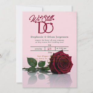Burgunder-Rosen-Hochzeitseinladung Erneuerung der Einladung