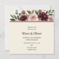 Burgunder-Rosen-Kopf-Hochzeit