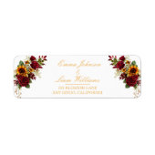 Burgunder-Rosen- und Sonnenblumen-Adresse (Vorne)
