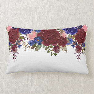 Burgunder Rot Blau Navy Rose Blumen Wasserfall Anh Lendenkissen