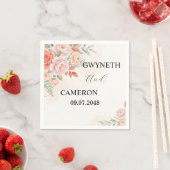 Burgunder-Rot Florale Hochzeitsservietten Serviette (Beispiel)
