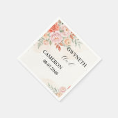 Burgunder-Rot Florale Hochzeitsservietten Serviette (Ecke)