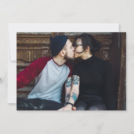 Burgunder Rot-Gold-Gotik-Foto Hochzeit Save The Date (Rückseite)