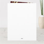 Burgunder Rot und Gold 50. Hochzeitstag Karte (Rückseite)