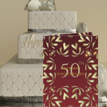 Burgunder Rot und Gold 50. Hochzeitstag